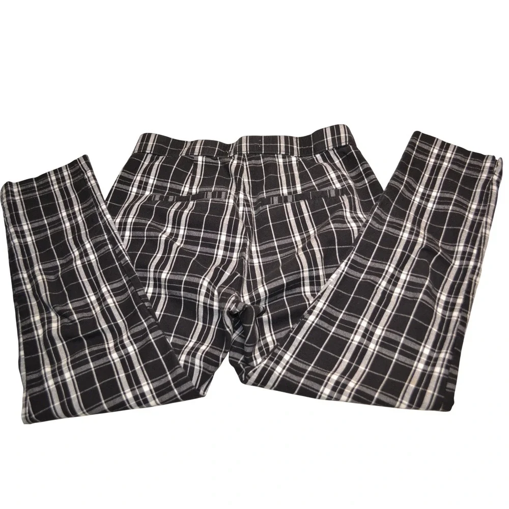 Hollister Plaid Trousers Womens‎ Small Black White Excellent Preppy Casual Bold